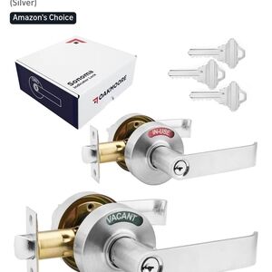 Stylish Silver Door Handle with Key Lock